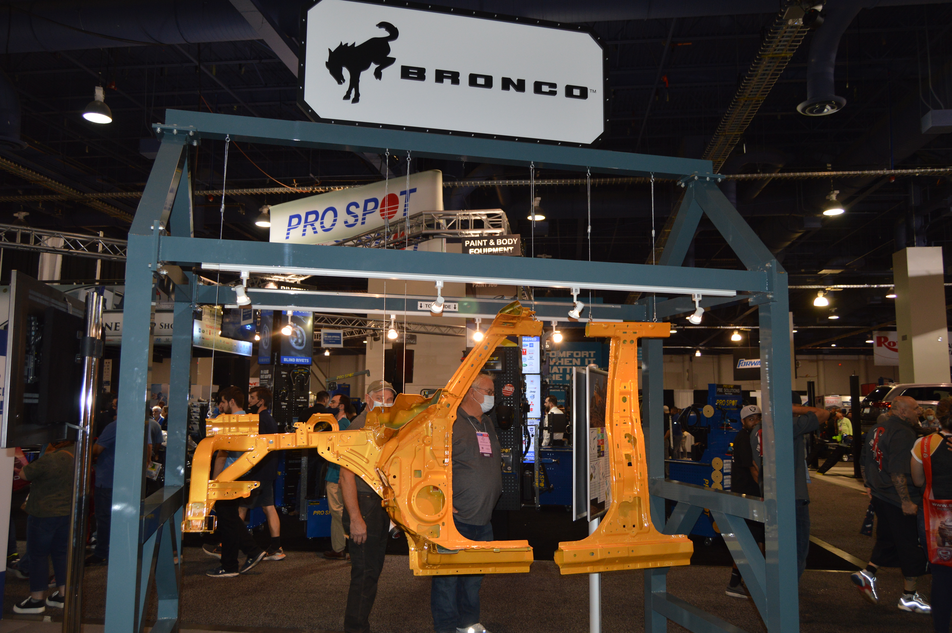 Ford Motor Co. and American Honda Motor Co. have canceled their booths and the popular and highly visible Ford Out Front demonstration area. Ford Collision (shown) will return to the Collision Repair and Refinish section, which moved last year to the South Upper Hall.