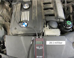 Figure 8 - Crankcase pressure measurement on a BMW X-3, N52 engine Figure 8 - Crankcase pressure measurement on a BMW X-3, N52 engine