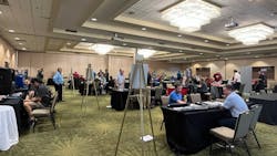 During the exhibit show, each member was given seven minutes to visit with each vendor to view and learn about new and upcoming products as well as fall promotions. During the exhibit show, each member was given seven minutes to visit with each vendor to view and learn about new and upcoming products as well as fall promotions.