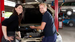 happy customer with mechanic