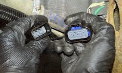 Figure 5- When checking for causes of improper air system operation, inspect the compressor connection for connector contamination, moisture intrusion or bent pins. Figure 5- When checking for causes of improper air system operation, inspect the compressor connection for connector contamination, moisture intrusion or bent pins.