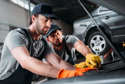 Technicians working together