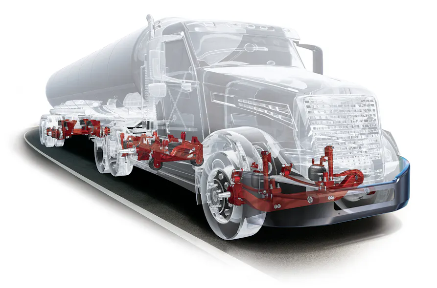 Hendrickson glass tanker air suspension