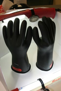 Electric lineman&rsquo;s high voltage gloves are a key piece of safety equipment for the EV technician.