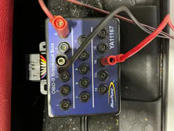 Figure 3- Illustrating how easy it is to tie into the CAN High and CAN low bus with a breakout box.