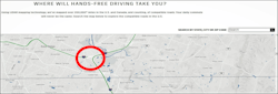 Figure 3- GM's Super Cruise Mapping Database covers over 200,000 miles of major highways and interstates, but there are gaps, due to variables such as new road construction. This screen capture shows a very short distance (a few miles) between I-24 in Tennessee and the entrance onto I-75. The system warns the driver of the lack of Super Cruise mapping info and returns to conventional LKA and ACC. Figure 3- GM's Super Cruise Mapping Database covers over 200,000 miles of major highways and interstates, but there are gaps, due to variables such as new road construction. This screen capture shows a very short distance (a few miles) between I-24 in Tennessee and the entrance onto I-75. The system warns the driver of the lack of Super Cruise mapping info and returns to conventional LKA and ACC.