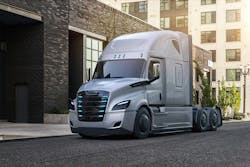 The Damiler Truck/Freightliner eCascadia has up to 730 peak horsepower and a range of 250 miles per charge. The Damiler Truck/Freightliner eCascadia has up to 730 peak horsepower and a range of 250 miles per charge.