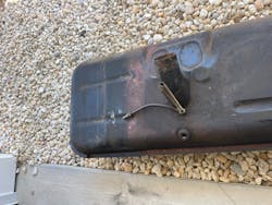 Figure 8- this old fuel tank was loaded with rust and was the cause of the fuel system restriction, and ultimately lead to the 'no-start' situation. This is the reason manufacturers got away from metal tanks and now use plastic. Figure 8- this old fuel tank was loaded with rust and was the cause of the fuel system restriction, and ultimately lead to the 'no-start' situation. This is the reason manufacturers got away from metal tanks and now use plastic.
