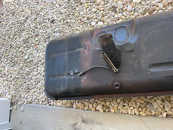 Figure 8- this old fuel tank was loaded with rust and was the cause of the fuel system restriction, and ultimately lead to the 'no-start' situation. This is the reason manufacturers got away from metal tanks and now use plastic. Figure 8- this old fuel tank was loaded with rust and was the cause of the fuel system restriction, and ultimately lead to the 'no-start' situation. This is the reason manufacturers got away from metal tanks and now use plastic.