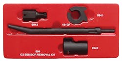The Lock Technology Shockit Socket O2 Sensor Removal Kit, No. LT994, is designed to easily remove O2 sensors when ratchets, wrenches, and sockets don't fit. Use air hammer power to access, loosen, and remove seized and obstructed O2 sensors. The Lock Technology Shockit Socket O2 Sensor Removal Kit, No. LT994, is designed to easily remove O2 sensors when ratchets, wrenches, and sockets don't fit. Use air hammer power to access, loosen, and remove seized and obstructed O2 sensors.