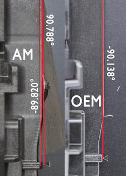 Figure 10- Toyota 2021 Rav4 windshield: OEM vs. aftermarket closeup