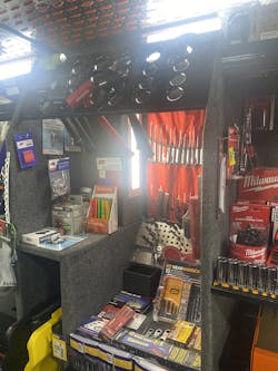 Inside of Vernon's truck Inside of Vernon's truck