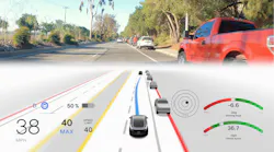 Figure 1 - ADAS vehicle in operation, path planning to avoid a VRU