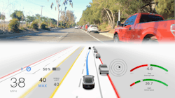 Figure 1 - ADAS vehicle in operation, path planning to avoid a VRU Figure 1 - ADAS vehicle in operation, path planning to avoid a VRU