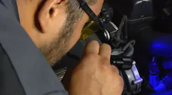 Tech using UV Light