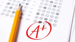 taking a test A plus