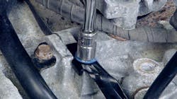 Only apply the threadlocker to the first few threads on a fastener to avoid ‘spill out.’ Only apply the threadlocker to the first few threads on a fastener to avoid ‘spill out.’