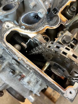 Figure 2- Opening up the engine to see the specific damage to the valvetrain. Figure 2- Opening up the engine to see the specific damage to the valvetrain.