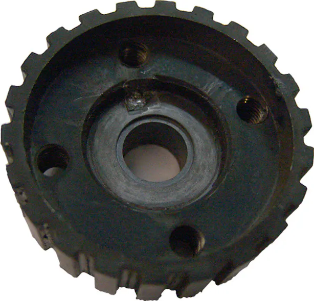 Figure 5 - Crankshaft timing belt sprocket with the locating lug broken. According to the vehicle owner, the timing belt had never been changed and this part had never been taken off the engine.
