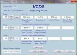 Figure 7 - Scan data of the MAF data and fuel trim data. This data plainly shows the MAF is not reporting the proper amount of air going into the engine. Figure 7 - Scan data of the MAF data and fuel trim data. This data plainly shows the MAF is not reporting the proper amount of air going into the engine.