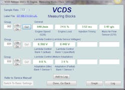 Figure 8 - Scan data with the new MAF installed. Now the data looks correct and then engine is running like it is supposed to run. Figure 8 - Scan data with the new MAF installed. Now the data looks correct and then engine is running like it is supposed to run.