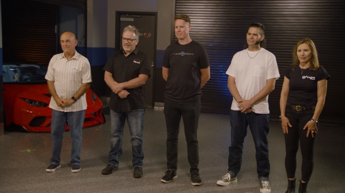 From left, Frank Terlep (Auto Techcelerators), Kevin Robinson (TRAC), Jacob Hawksworth (Hypercraft), Dustin Golat (GolaTTaylor Tools), and Susan Pieper (DMOS Collective) are the Top 5 finalists in the 2022 SEMA Launch Pad Competition. They are headed to the 2022 SEMA Show, where they will pitch their ideas for a chance to win a grand-prize package valued at $92,000.