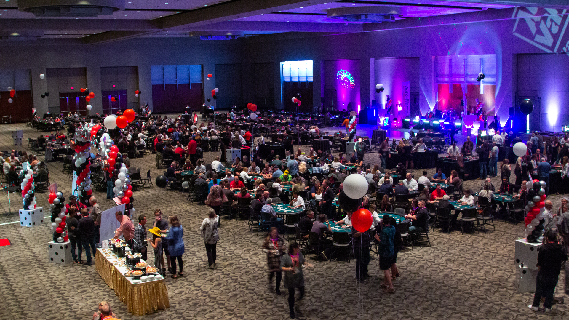 Casino Night Overhead Shot at the 2022 Auto-Wares Tech Expo
