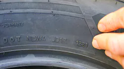 Figure 3- The tires DOT number tells not only its date of birth but also the tire size, manufacturer, and where it was made. This information can be of assistance when trying to determine if a recall is open for the tires as well.
