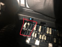 Figure 13- It was backed out and not making contact. This would definitely cause a no-communication issue. Figure 13- It was backed out and not making contact. This would definitely cause a no-communication issue.