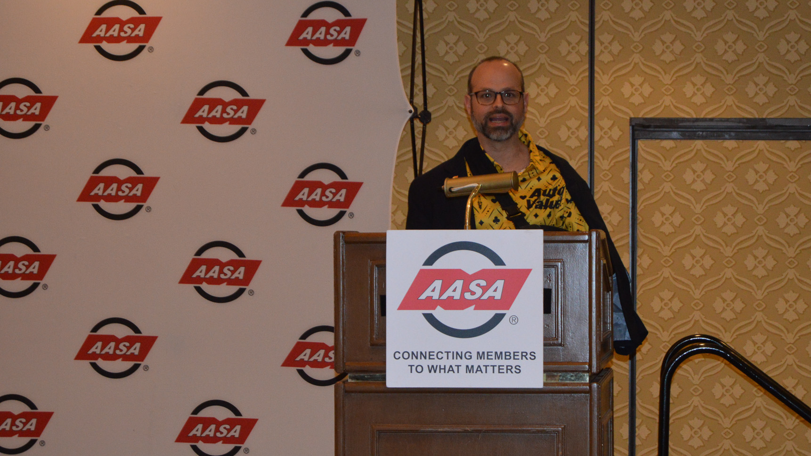 Paul McCarthy, president and CEO of the Automotive Aftermarket Suppliers Association (AASA), said that the organization will release a report in 2023 that examines the impact and growth of ADAS, which McCarthy called the &ldquo;revolution that&rsquo;s happening right now.&rdquo; He's wearing an Auto Value shirt in recognition of the over 4,000 professionals from the Aftermarket Auto Parts Alliance, Auto Value, and Bumper to Bumper in attendance for the 2022 AAPEX.