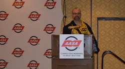 Paul McCarthy, president and CEO of the Automotive Aftermarket Suppliers Association (AASA), said that the organization will release a report in 2023 that examines the impact and growth of ADAS, which McCarthy called the “revolution that’s happening right now.” He's wearing an Auto Value shirt in recognition of the over 4,000 professionals from the Aftermarket Auto Parts Alliance, Auto Value, and Bumper to Bumper in attendance for the 2022 AAPEX.