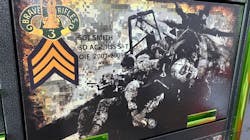 When Smith ordered the half hutch, his Matco tool dealer was able to get a custom wrap on the hutch door – an honorable and unique wrap to show the technician’s Veteran status. When Smith ordered the half hutch, his Matco tool dealer was able to get a custom wrap on the hutch door – an honorable and unique wrap to show the technician’s Veteran status.