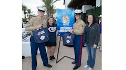 Marines from Marine Corps Air Station, Miramar, join representatives from Operation Homefront