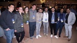 (Left to Right): Steve, Cara, Jill and Tom Matthews, owners of Maaco in Dolton, IL, and AP, Kishan, Vasu, Nick and Jay Patel, who own 11 Maaco locations across the Midwest.