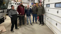Pictured left to right, the team at Griffin Pavement Striping in Columbus, Ohio: Beth Peyton, Chris Wood, Eric Moore, Rich Gleason, and Frank Johnson.