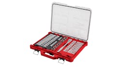 Milwaukee 47-pc 1/2" Drive Ratchet and Socket Set with PACKOUT Low-Profile Organizer, No. 48-22-9487