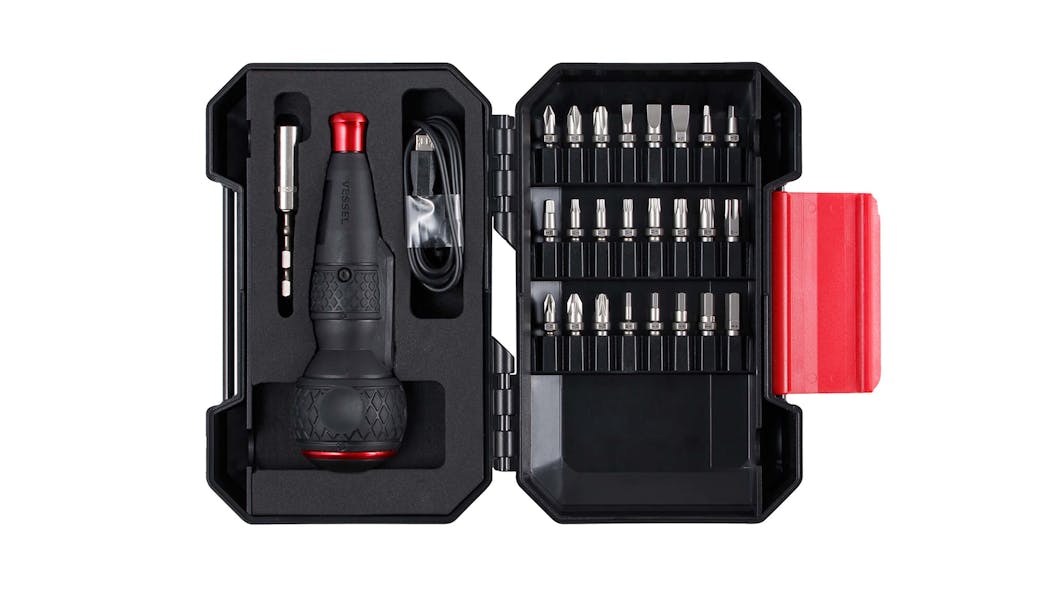 Rechargeable Ball Grip Screwdriver with 25pc Bit Set, No. 220USB25U