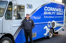 Cornwell Quality Tools distributor Andre Arsenault has been running his route for four years, taking it over from his father.