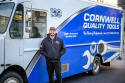 Cornwell Quality Tools distributor Andre Arsenault has been running his route for four years, taking it over from his father. Cornwell Quality Tools distributor Andre Arsenault has been running his route for four years, taking it over from his father.