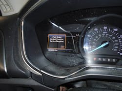 Figure 2: This warning message appears on the IPC of a Ford Fusion when the ABS module sees a fault with the EPB system.