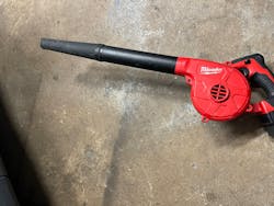 Figure 4- This is the blower I use to pressurize the exhaust systems for leak detection. The rubber tip will seal in the tailpipe to allow the pressure to build in the exhaust.