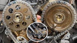 Figure 3- The camshaft timing and trigger wheel indexing are verified to be correct with engine teardown and visual inspection, yet the previous tests show conflicting evidence that the engine is not timed correctly.