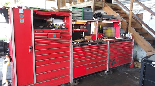 Pinner has been a technician for over 35 years and is proud of his grand toolbox setup.