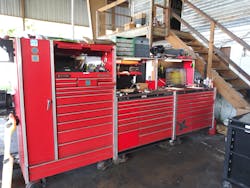 Pinner has been a technician for over 35 years and is proud of his grand toolbox setup. Pinner has been a technician for over 35 years and is proud of his grand toolbox setup.