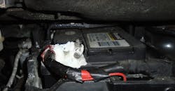 Figure 5- Do not recommend a battery service when you see this. A new cable and possibly a battery replacement are needed to fix this one. Figure 5- Do not recommend a battery service when you see this. A new cable and possibly a battery replacement are needed to fix this one.