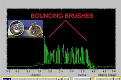 FIGURE 7- This intermittent slow-cranking engine was easily diagnosed from this capture, displaying poor current flow due to a brush/commutator bar contact issue.