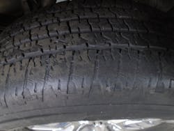 Figure 7- This rotting and cracking is why you should look past the tire tread and scrutinize the entire tire. Figure 7- This rotting and cracking is why you should look past the tire tread and scrutinize the entire tire.