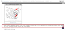 Figure 8- Carefully researching and following service repair information will prevent come backs. Figure 8- Carefully researching and following service repair information will prevent come backs.