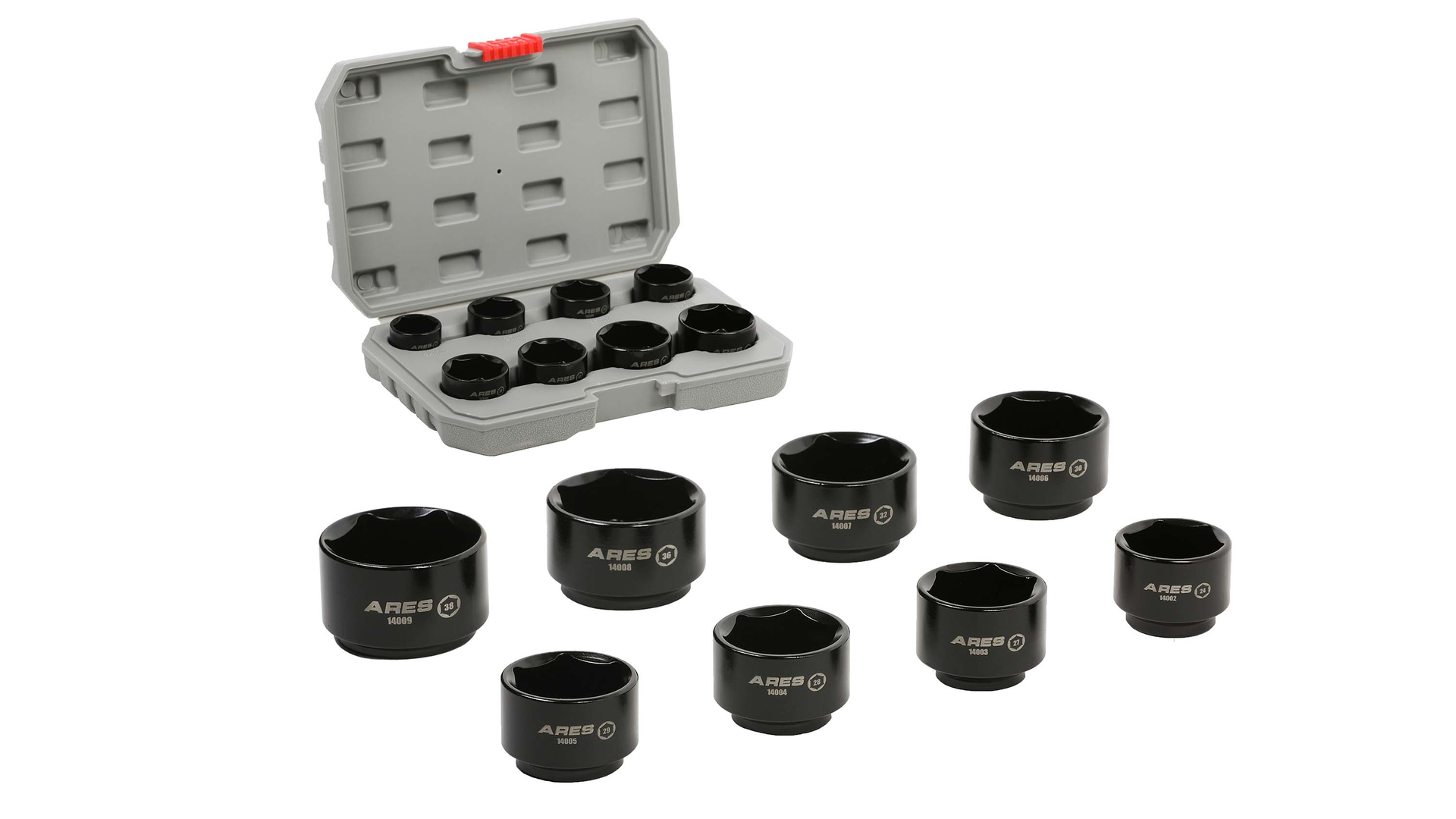 8-pc 3/8' Drive Low Profile Fuel and Oil Filter Socket Set, No. 14001