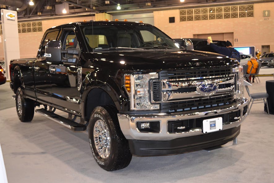 Figure 3- Heavy-duty pickup trucks like this 2018 Ford F-350 have been allowed to use R-1234yf for a few years but are still being filled with R-134a. When this new rule takes effect, they&rsquo;re likely to use only &ldquo;yf.&rdquo;.